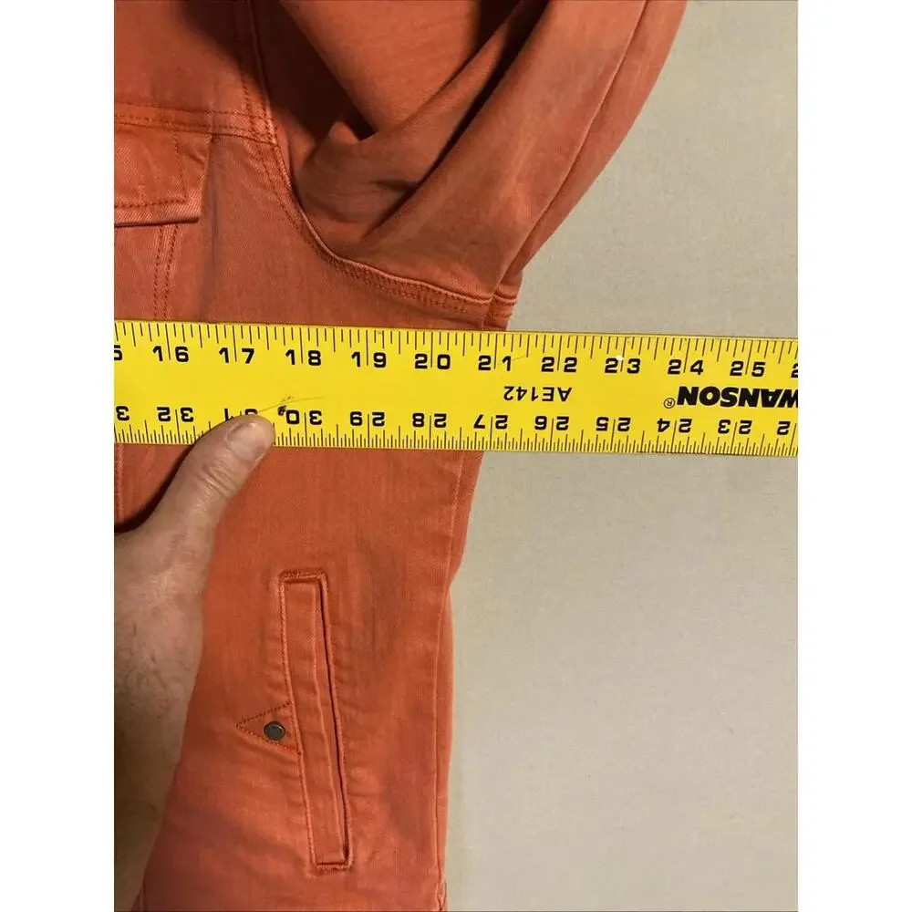 Liverpool Los Angeles Stretch Button Denim Jeans Jacket Coral Fins Womens Large - Picture 8 of 9